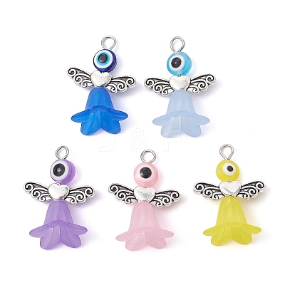 Frosted Acrylic Beads Pendant PALLOY-JF02383-1