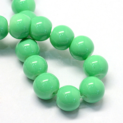 Baking Paint Glass Round Bead Strands X-DGLA-Q020-8mm-07-1