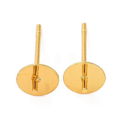 Brass Stud Earring Findings KK-D378-06G-1