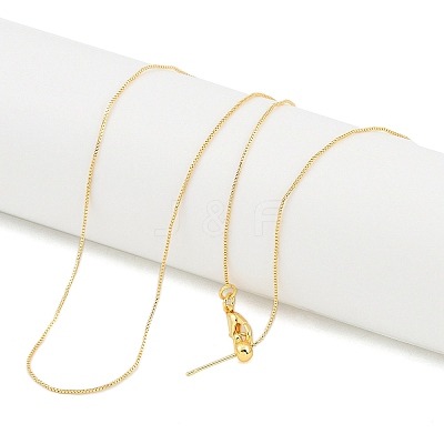 0.5mm Rack Plating Brass Box Chain Adjustable Slider Necklaces for Women Men MAK-L044-52G-1