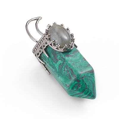 Synthetic Malachite Pointed Big Pendants G-I275-01B-1