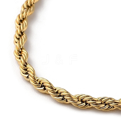 PVD Vacuum Plating 304 Stainless Steel Rope Chain Necklaces NJEW-H019-02G-1