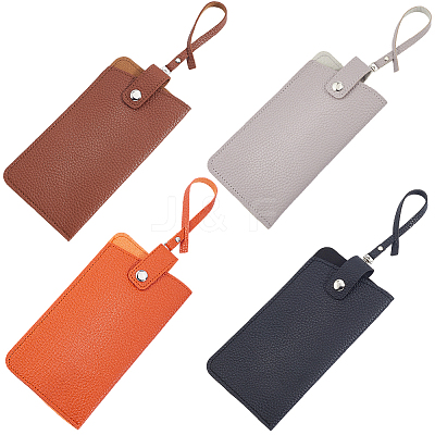 4Pcs 4 Colors PU Leather Eyeglass Cases AJEW-CN0004-99A-1