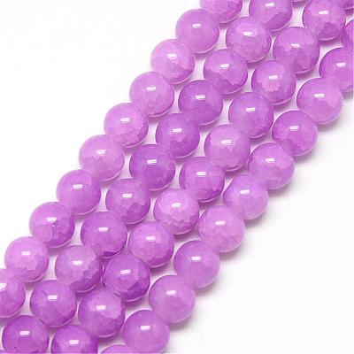 Baking Paint Crackle Glass Bead Strands DGLA-Q023-4mm-YS11-1