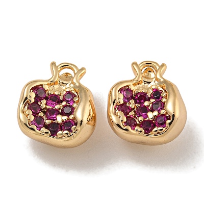 Brass Micro Pave Clear Cubic Zirconia Charms KK-U037-12G-04-1