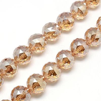 Electroplate Glass Bead Strands EGLA-S137-16mm-05-1