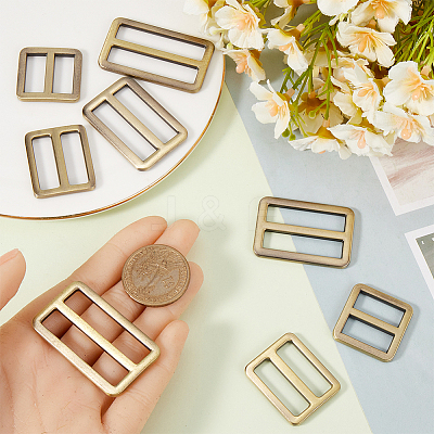 8Pcs 4 Styles Alloy Slider Buckles FIND-GF0007-01AB-1