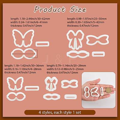 4 Sets 4 Styles Plastic Clay Pressed Molds AJEW-SC0004-09B-1