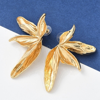 Alloy Stud Earrings EJEW-D300-02G-05-1