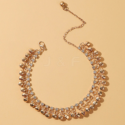 Alloy Crystal Rhinestone Bell Charm Tassel Anklets for Women WG95FC9-01-1