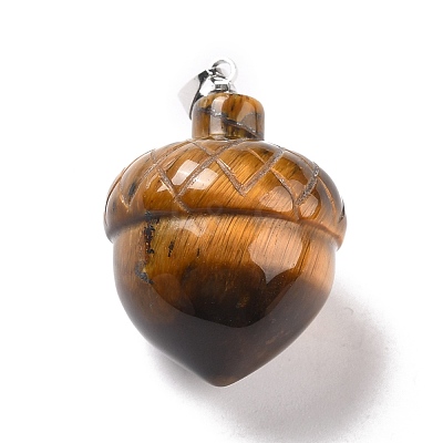 Natural Tiger Eye Pendants G-M393-01P-03-1