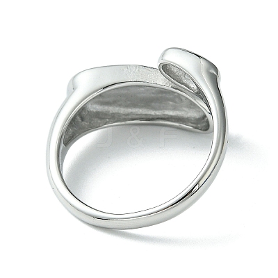 Non-Tarnish 304 Stainless Steel Oval Open Cuff Ring RJEW-Z028-01P-1
