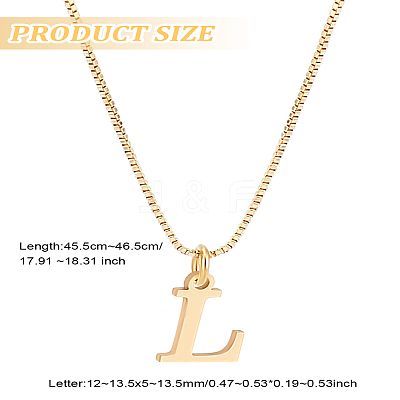 1pc 304 Stainless Steel Letter Pendant Necklaces NJEW-LP0001-38L-G-1