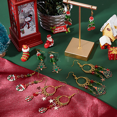 DIY Christmas Theme Earring Making Kits DIY-SC0019-45-1