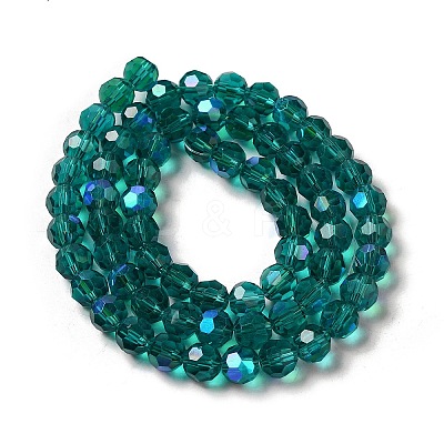Electroplate Transparent Glass Beads Strands X-EGLA-A035-T8mm-L12-1