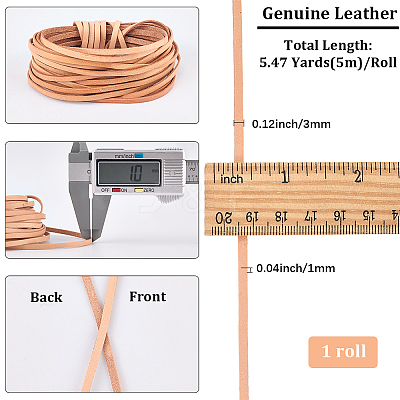 5M Cowhide Leather Cords for DIY Craft WL-GF0001-25A-03-1