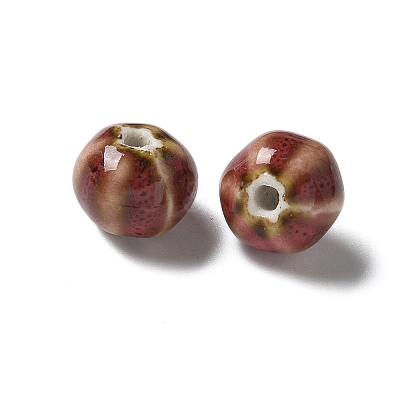 Vintage Porcelain Pumpkin Beads PORC-L080-H15-1