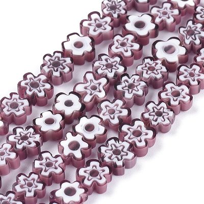 Handmade Millefiori Glass Bead Strands X-LAMP-J035-8mm-10-1