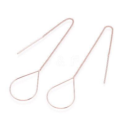 Brass Stud Earring Findings X-KK-S345-066RG-1