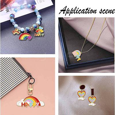 14Pcs 7 Styles Zinc Alloy Enamel Pendants ENAM-CJ0002-70-1