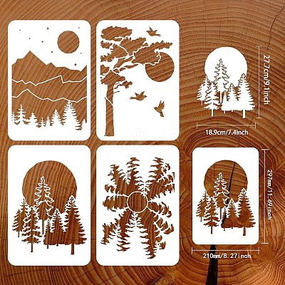PET Hollow out Drawing Painting Stencils Sets for Kids Teen Boys Girls DIY-WH0172-833-1
