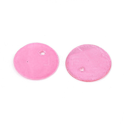 Spray Painted Natural Capiz Shell Disc Charms X1-BSHE-T014-02F-1