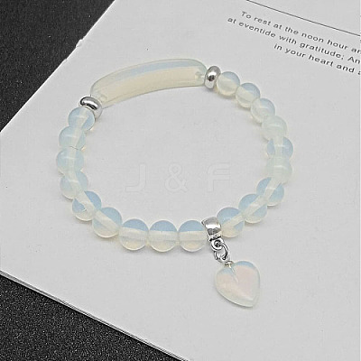 Opalite Charm Stretch Bracelets for Women Men JX9196-1-1