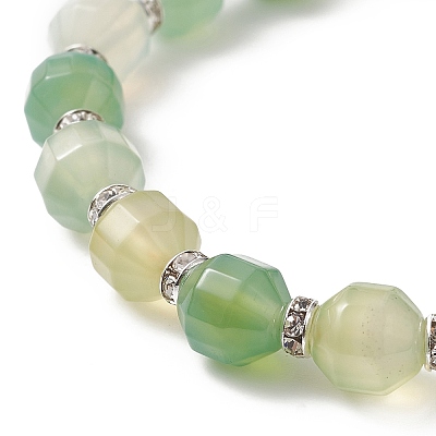 Dyed Natural Agate Beaded Stretch Bracelet BJEW-JB09179-03-1