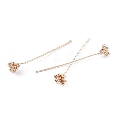 Brass Flower Head Pins LS-KK-G413-04KCG-1