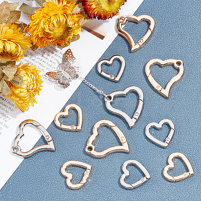 16Pcs 2 Style Alloy Spring Gate Rings FIND-WR0001-93-1