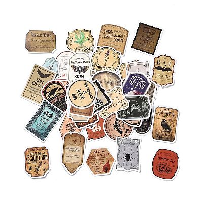 Retro Potion Label Paper Stickers Set X-DIY-G066-29-1