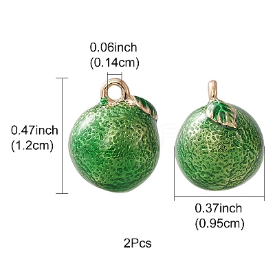 2Pcs Brass Enamel Charms KK-YW0001-85-1