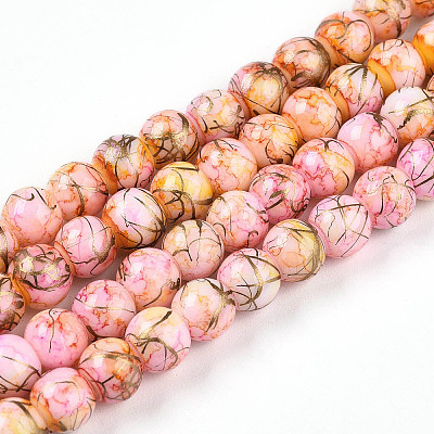 Baking Paint Glass Beads Strands X-DGLA-N003-6mm-B02-1