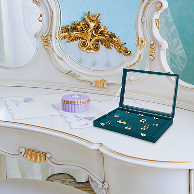 Rectangle Imitation Leather Earring Presentation Box CON-WH0089-14B-1