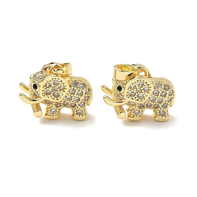 Brass Micro Pave Clear Cubic Zirconia Pendants KK-H254-11G-1