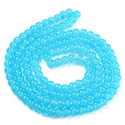 Baking Paint Imitation Jade Glass Round Bead Strands DGLA-Q021-6mm-06-1