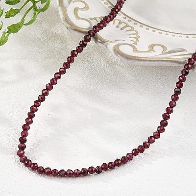 Natural Garnet Beaded Necklaces NJEW-K114-B-A04-1