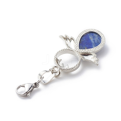 Gemstone Angel Pendant Decoration HJEW-JM00767-1