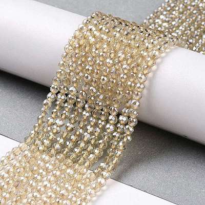 Transparent Electroplate Glass Beads Strands X1-GLAA-H021-01B-PL02-1
