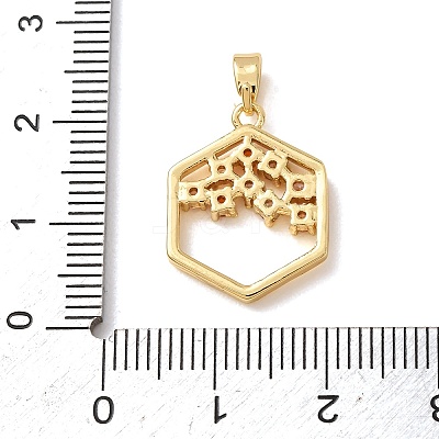 Brass Micro Pave Colorful Cubic Zirconia Pendants CU-CBA2C2D-15G-1