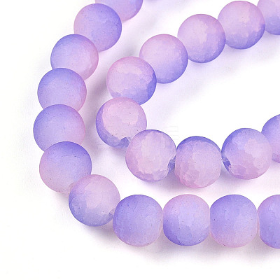 Crackle Glass Beads Strands GLAA-N009-8mm-08-1