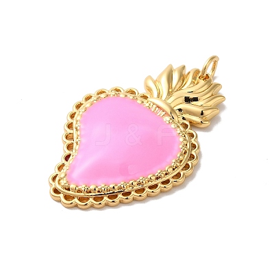 Rack Plating Brass Enamel Pendants KK-G504-25B-02-1