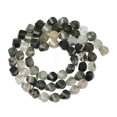 Natural Green Rutilated Quartz Beads Strands G-P611-C23-01-1