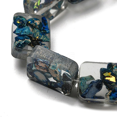 Dyed Natural Imperial Jasper with Resin Beads Strands G-G083-F07-01-1
