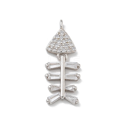 Rack Plating Brass Micro Pave Clear Cubic Zirconia Pendants KK-G515-23P-1