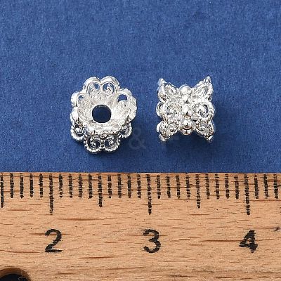 Rack Plating Double Side Brass Bead Caps KK-K381-17S-1