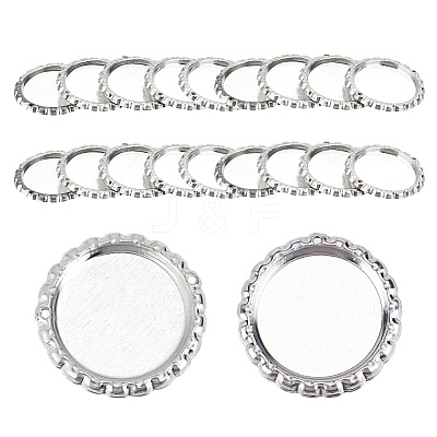 100Pcs 2 Styles Iron Pendant Cabochon Settings FIND-DR0001-44-1