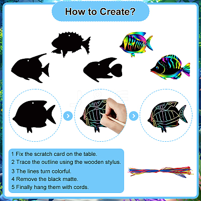 Rainbow Scratch Paper Art Pendant Decoration Kits DIY-WH20013-21C-1