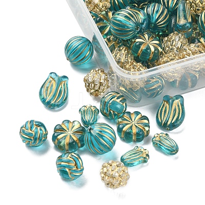 6 Style Plating Acrylic Beads PACR-FS0001-01-1