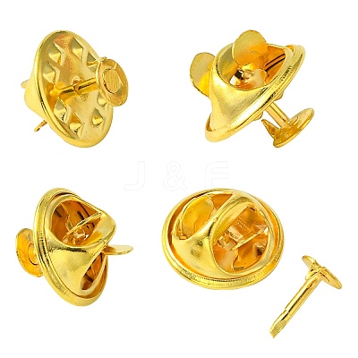 Brass Butterfly Clutches Pin Backs KK-YW0002-23G-1